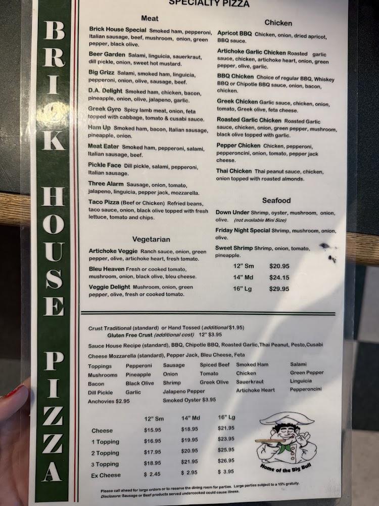 Brick House Pizza Menu image 3